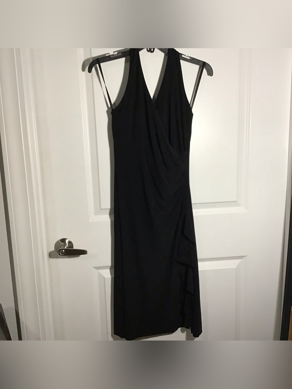 B Darlin Black Sleeveless Midi Wrap Dress 7/8